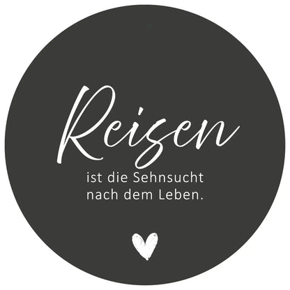 Aluboard "Reisen ist die Sehnsucht nach dem Leben" - dekoboards